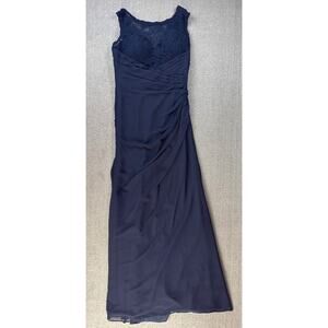 Morilee Madeline Gardner Formal Dress Lace Chiffon Navy Blue US Size 12